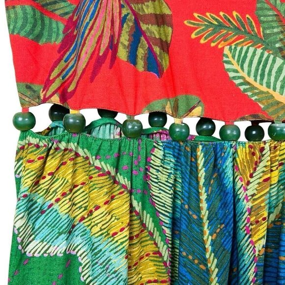 NWT Farm Rio Dress Floral Maxi Red Green Size S - Picture 13 of 16